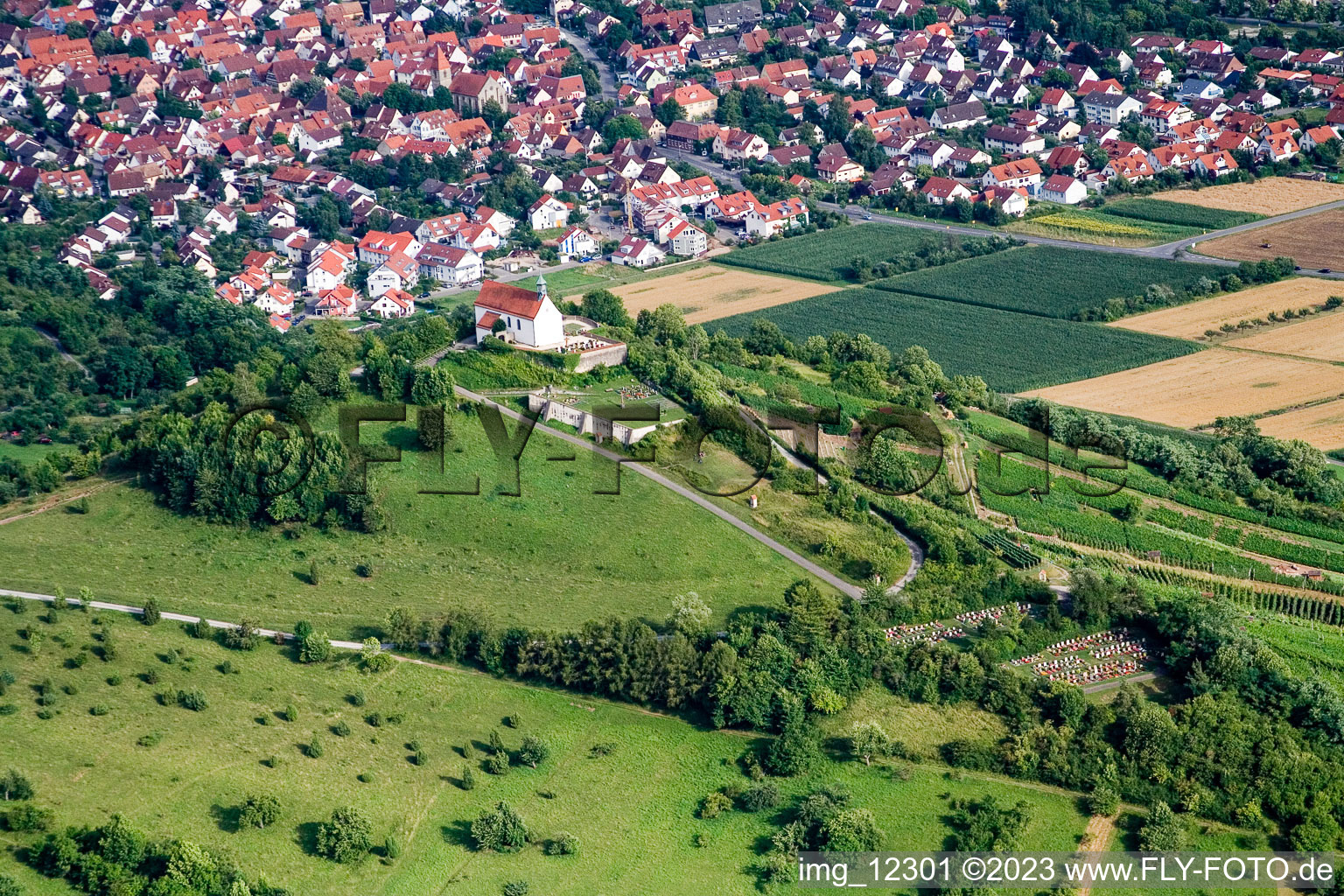 Luftbild von Hirschau, Wurmlinger Kapelle im Bundesland Baden-Württemberg, Deutschland
