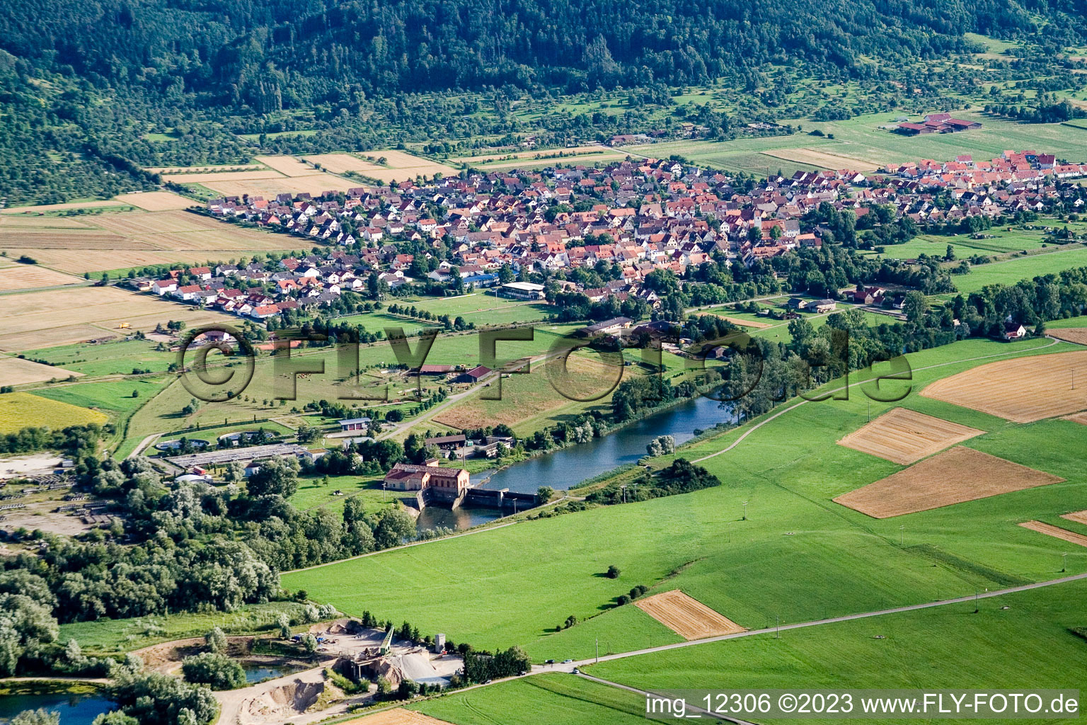 Luftaufnahme von Kiebingen im Bundesland Baden-Württemberg, Deutschland