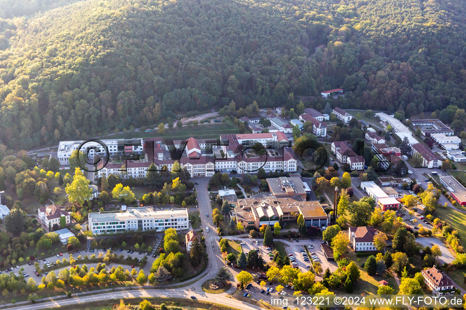 Pfalzklinik Landeck in Klingenmünster im Bundesland Rheinland-Pfalz, Deutschland von oben