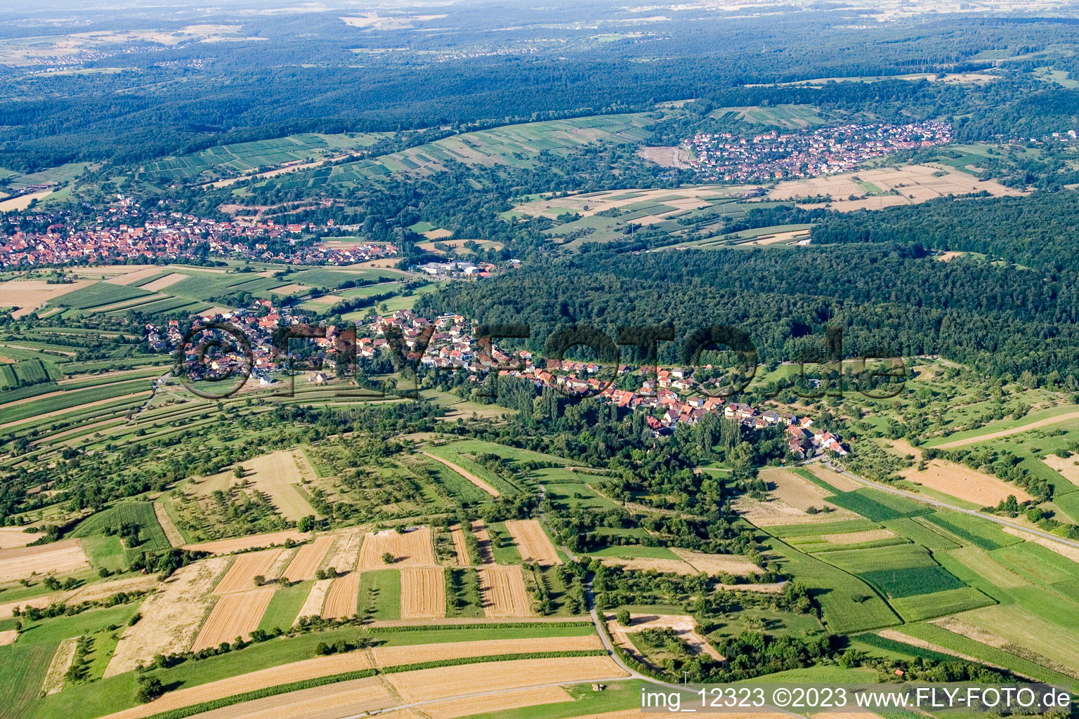 Luftbild von Niebelsbach im Bundesland Baden-Württemberg, Deutschland
