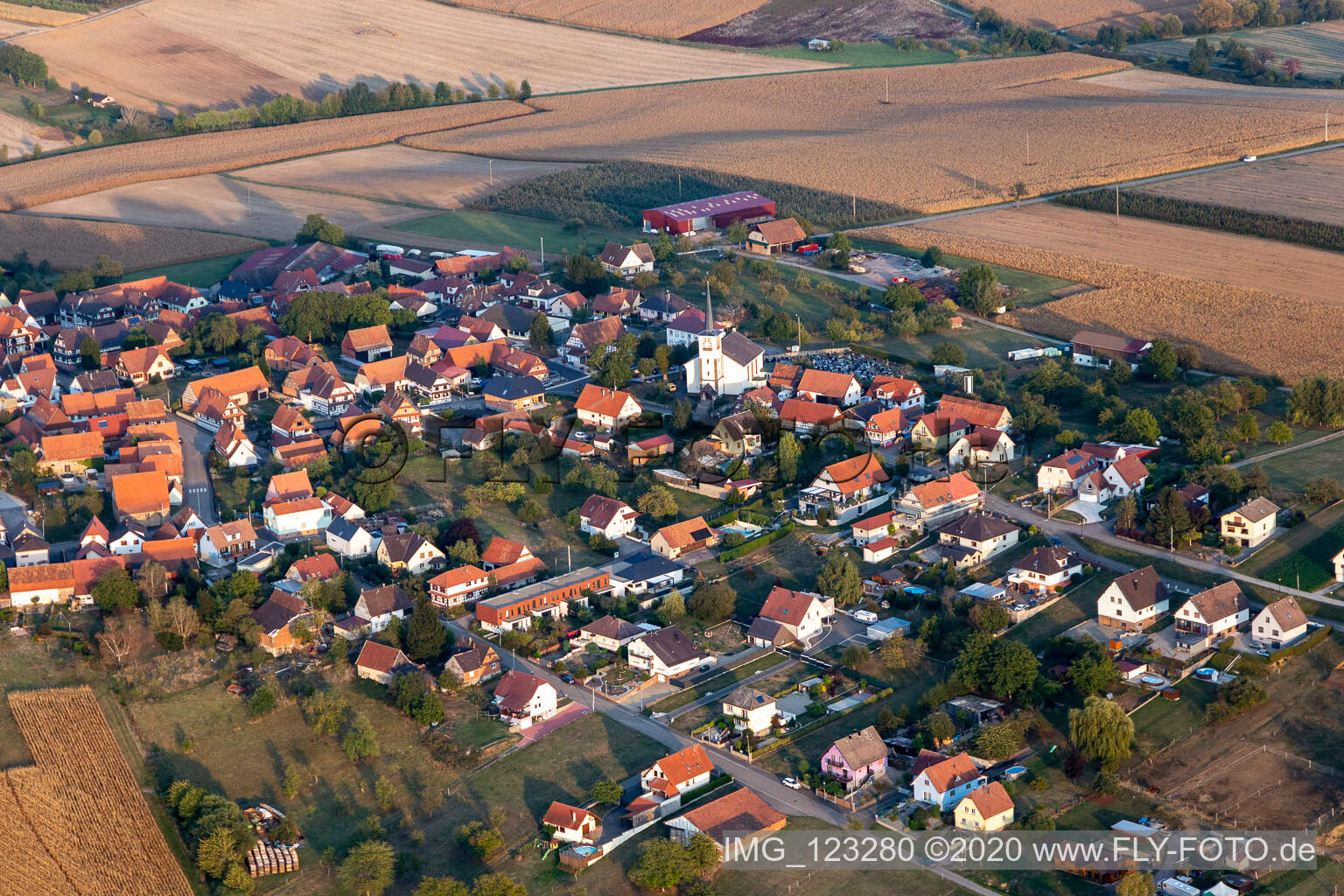 Schœnenbourg im Bundesland Bas-Rhin, Frankreich aus der Luft