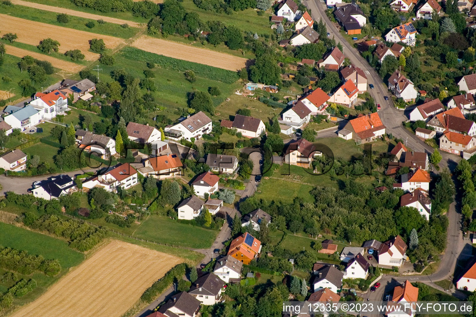 Luftbild von Gräfenhausen, Kelterstr im Bundesland Baden-Württemberg, Deutschland