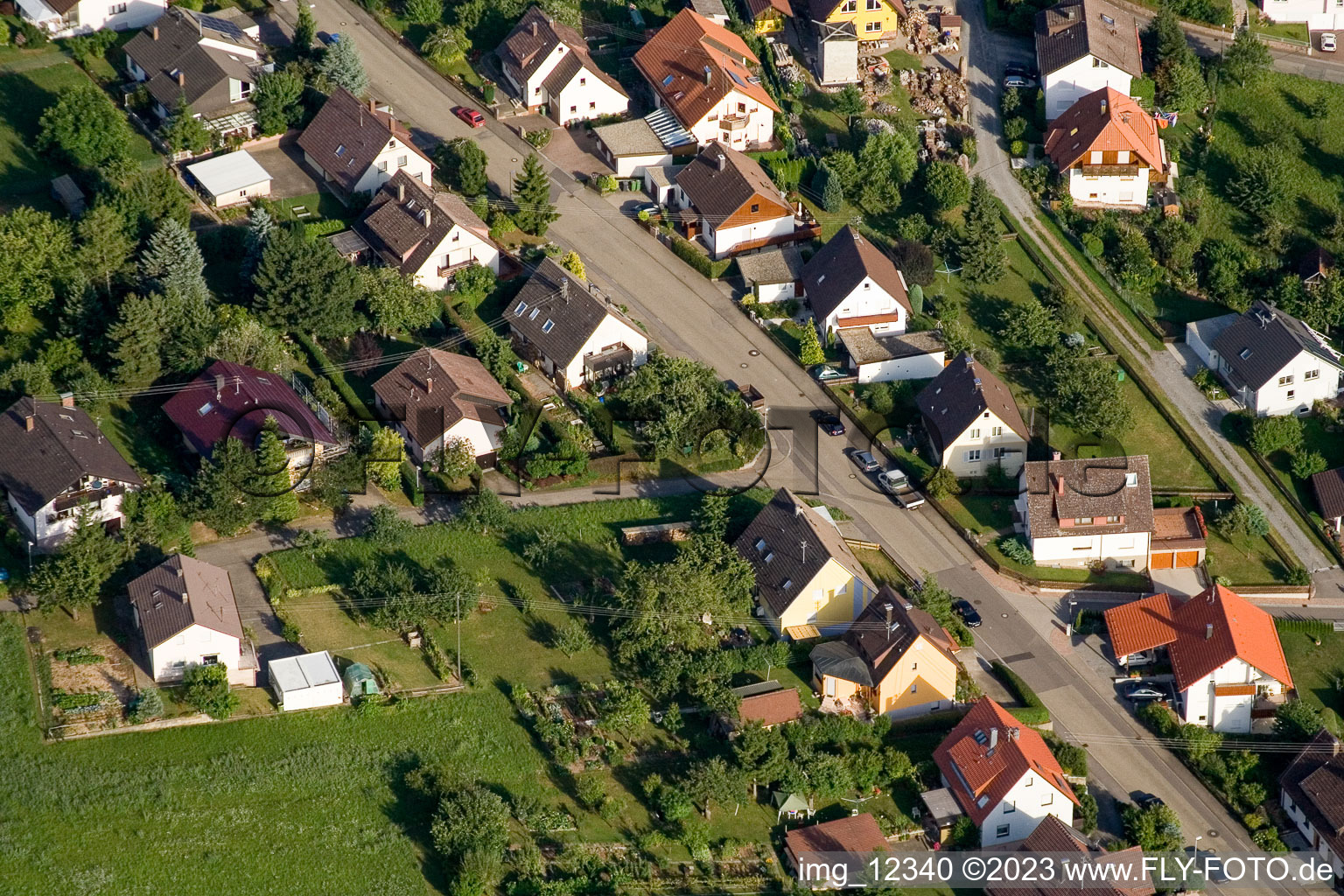 Luftbild von Gräfenhausen, Erlachstr im Bundesland Baden-Württemberg, Deutschland