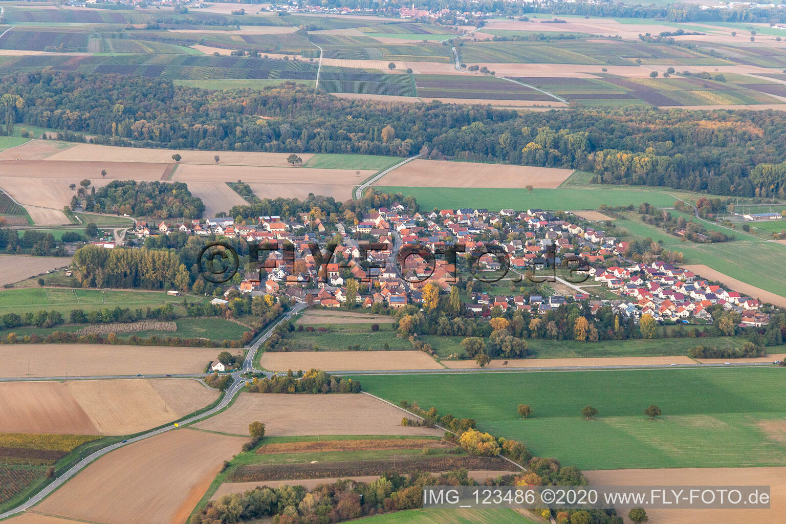 Barbelroth im Bundesland Rheinland-Pfalz, Deutschland aus der Luft