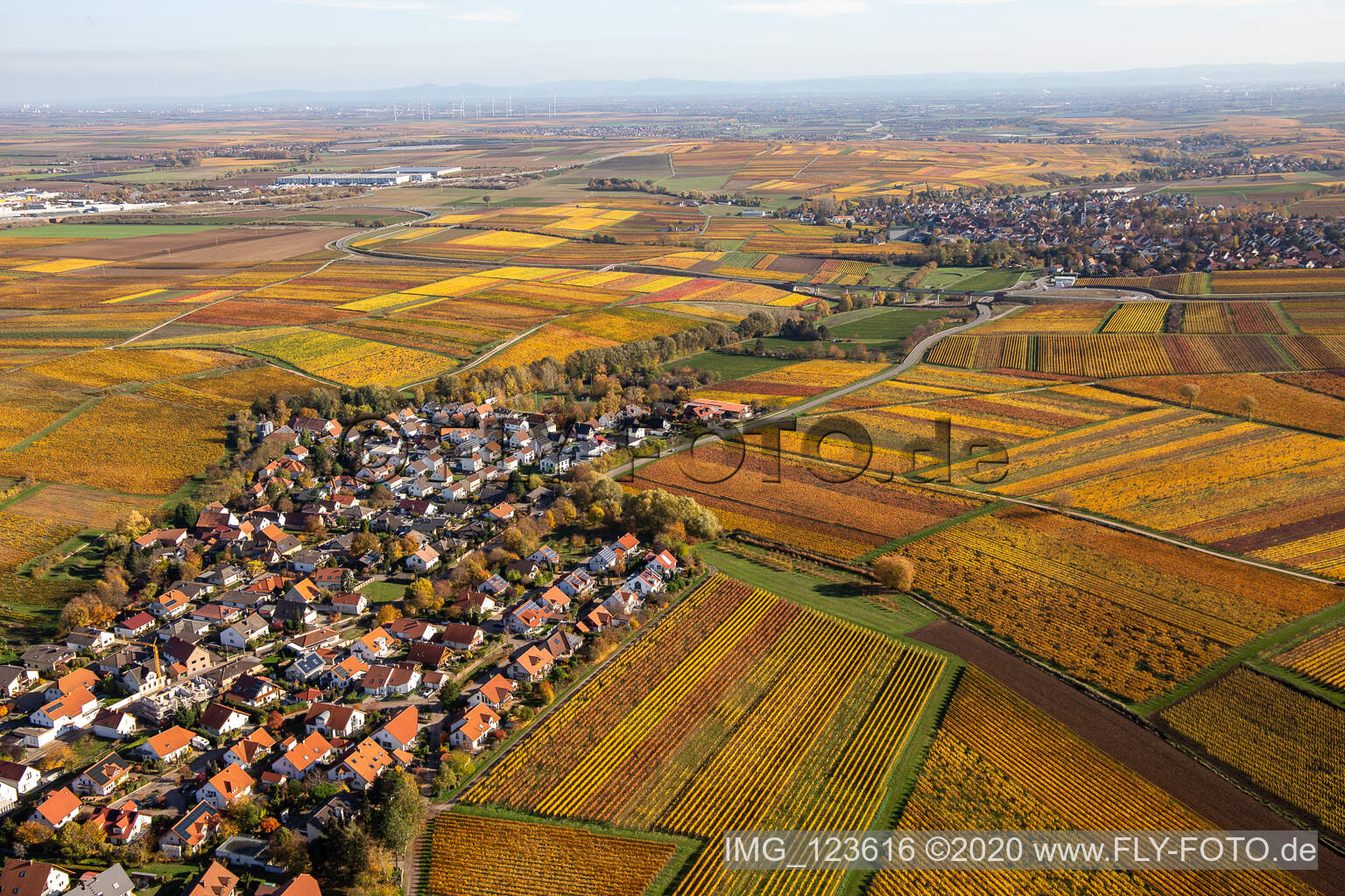 Luftaufnahme von Kleinkarlbach im Bundesland Rheinland-Pfalz, Deutschland