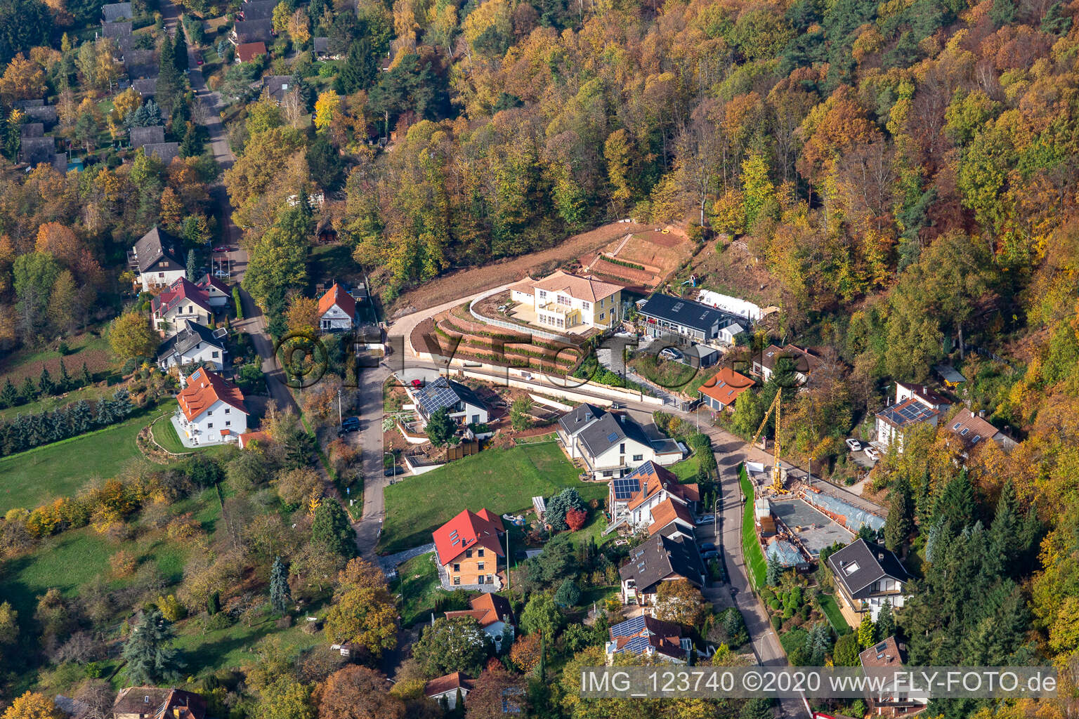 Luftbild von Ferienhaus Slevogtstr in Leinsweiler im Bundesland Rheinland-Pfalz, Deutschland