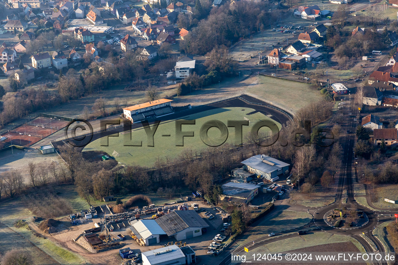 Stadion in Lauterbourg im Bundesland Bas-Rhin, Frankreich