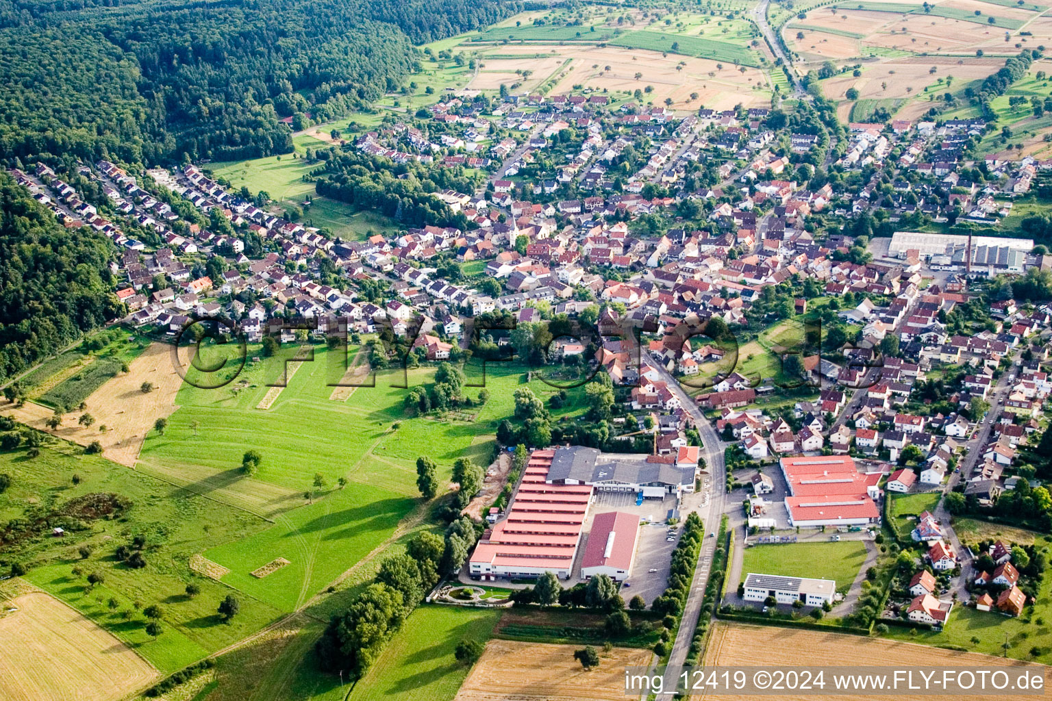 Dorf - Ansicht in Stupferich in Karlsruhe im Bundesland Baden-Württemberg, Deutschland
