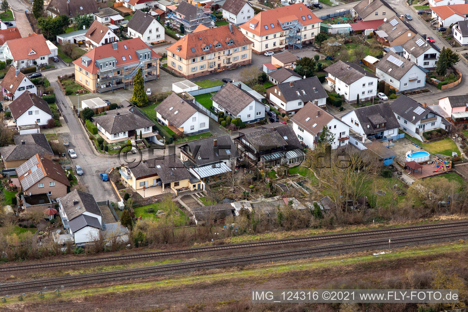 Luftbild von Im Rosengarten in Winden im Bundesland Rheinland-Pfalz, Deutschland