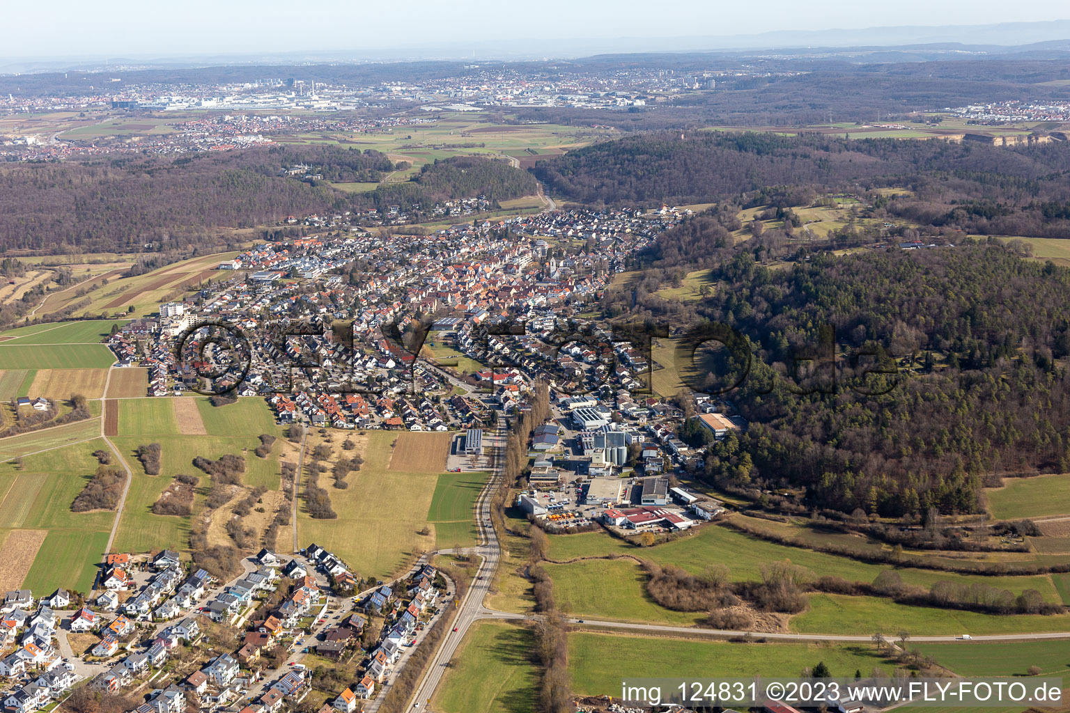 Luftaufnahme von Aidlingen im Bundesland Baden-Württemberg, Deutschland
