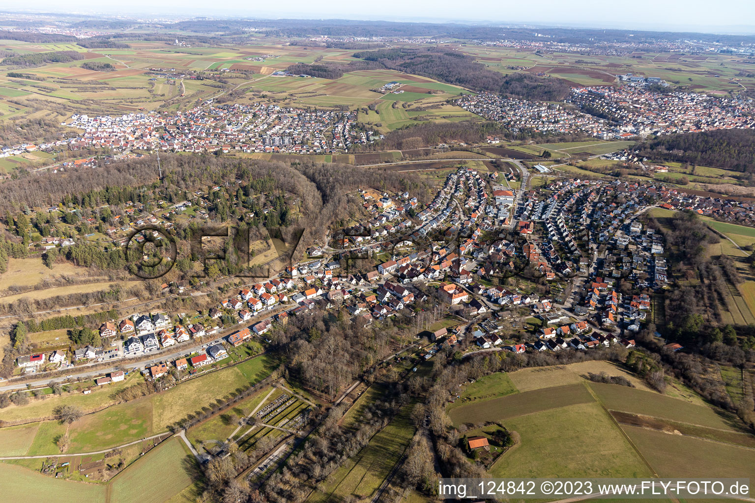 Luftbild von Grafenau im Bundesland Baden-Württemberg, Deutschland