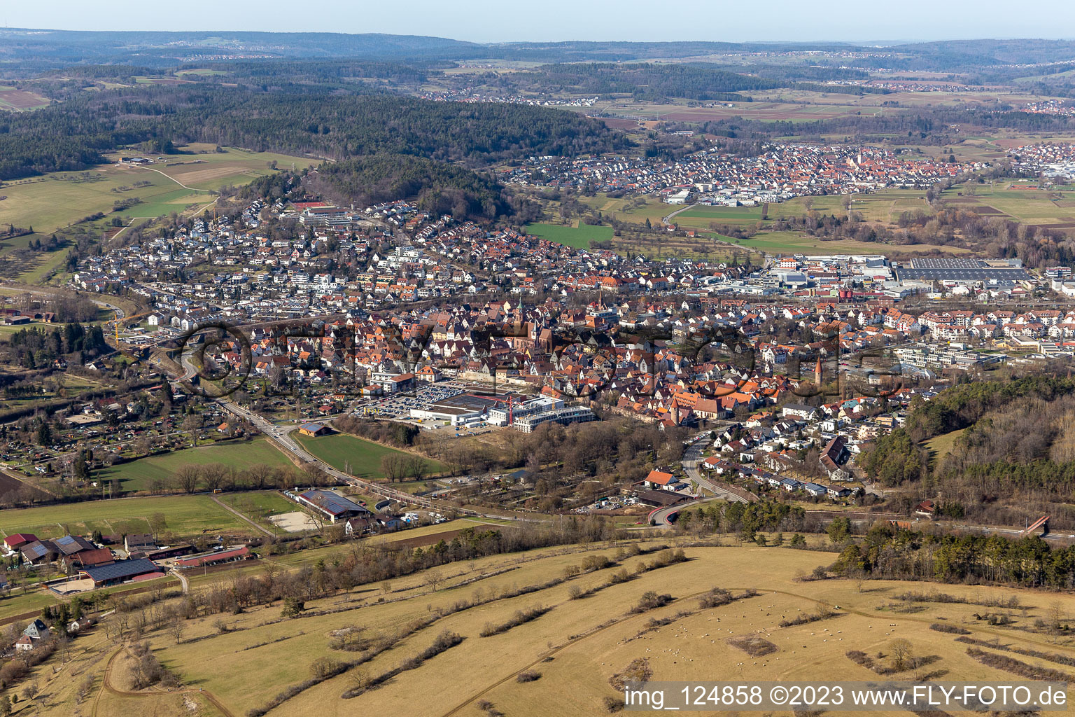 Weil der Stadt im Bundesland Baden-Württemberg, Deutschland von oben gesehen