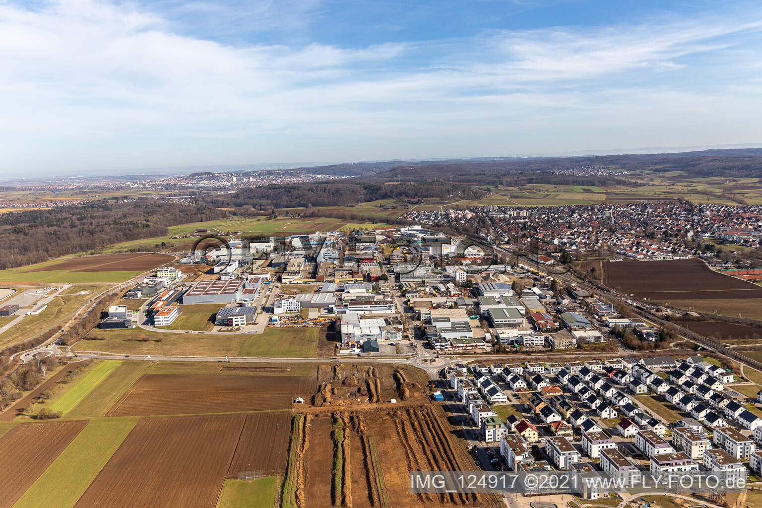 Drohnenaufname von Renningen im Bundesland Baden-Württemberg, Deutschland