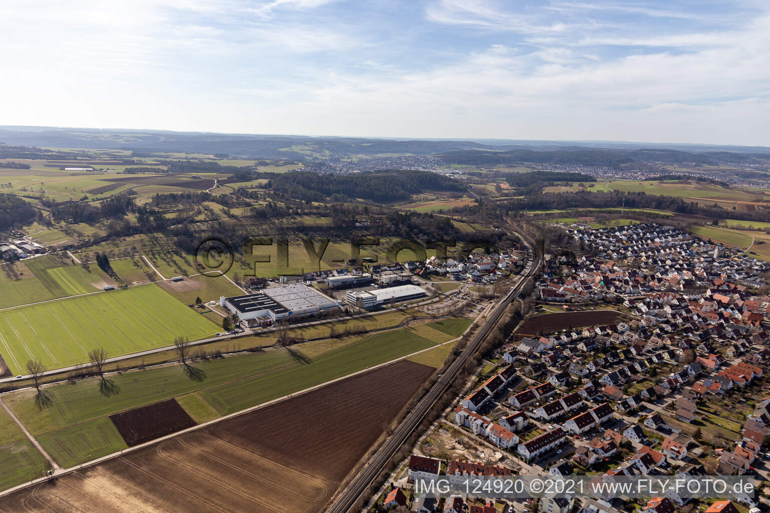Drohnenbild von Renningen im Bundesland Baden-Württemberg, Deutschland