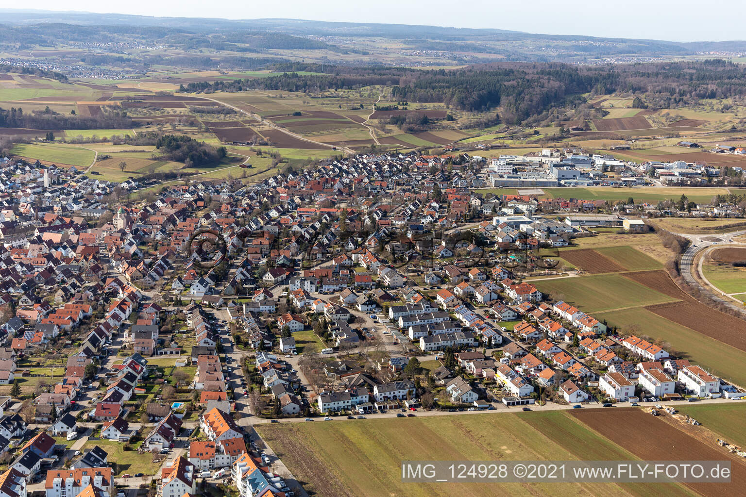 Luftbild von Renningen im Bundesland Baden-Württemberg, Deutschland