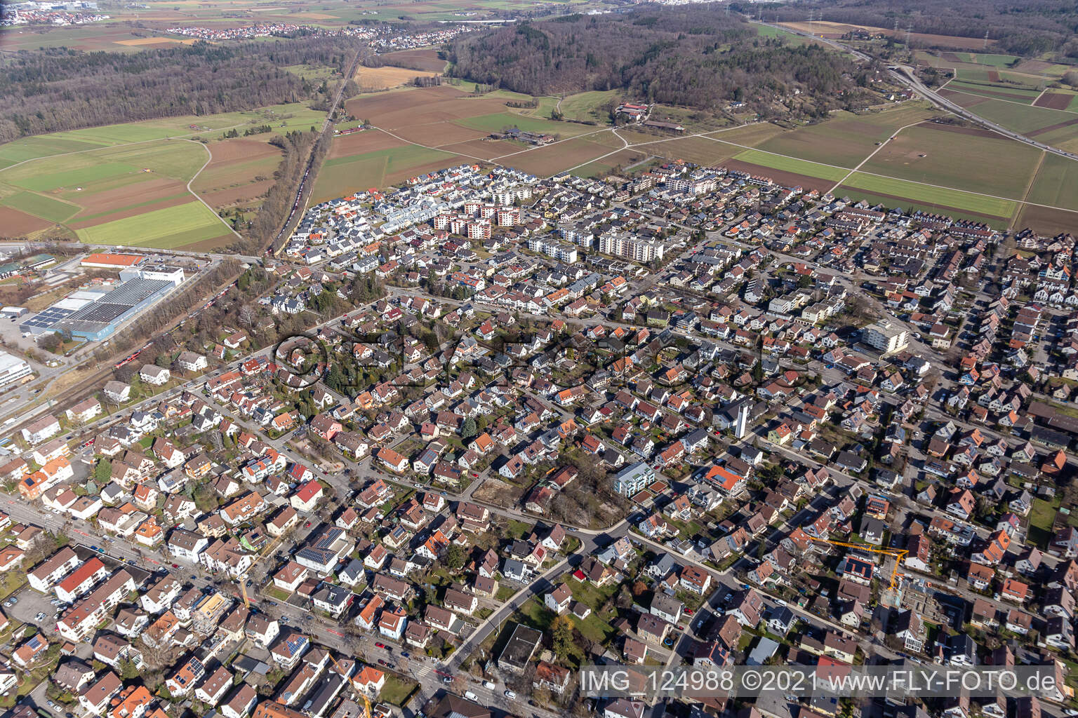 Luftaufnahme von Renningen im Bundesland Baden-Württemberg, Deutschland