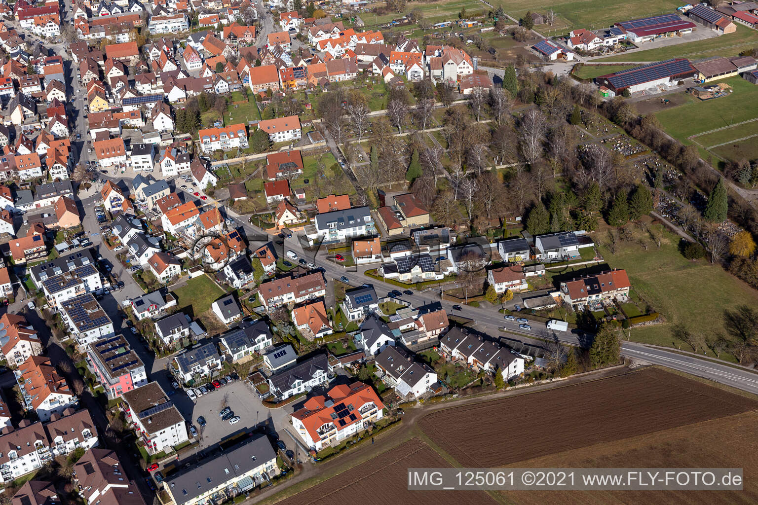 Renningen im Bundesland Baden-Württemberg, Deutschland von einer Drohne aus