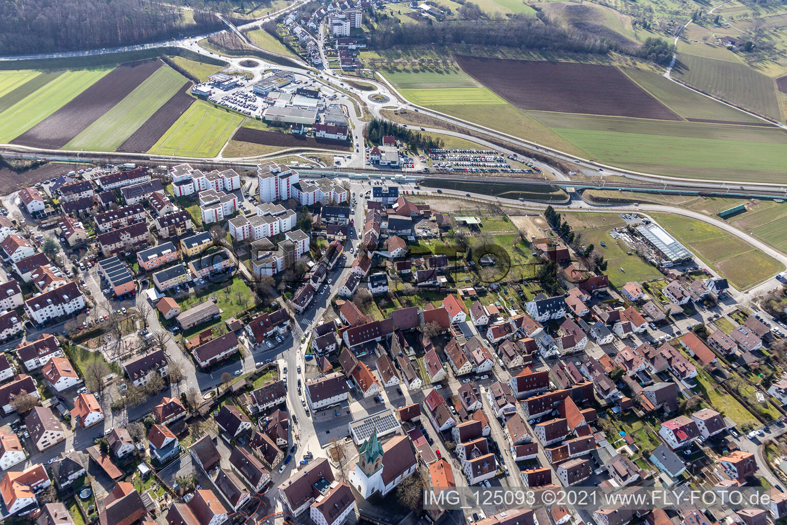 Luftaufnahme von Renningen im Bundesland Baden-Württemberg, Deutschland