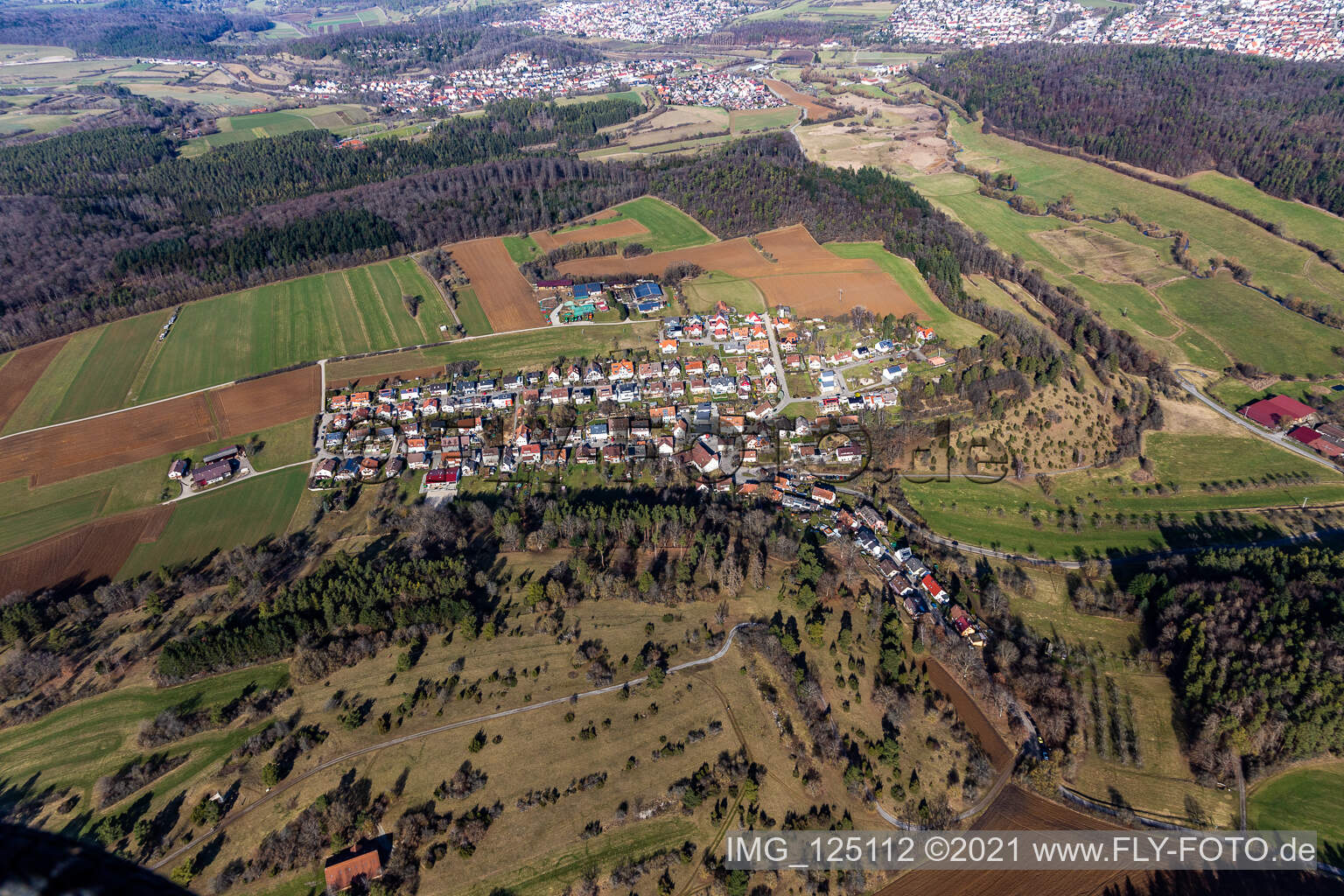 Aidlingen im Bundesland Baden-Württemberg, Deutschland von oben gesehen