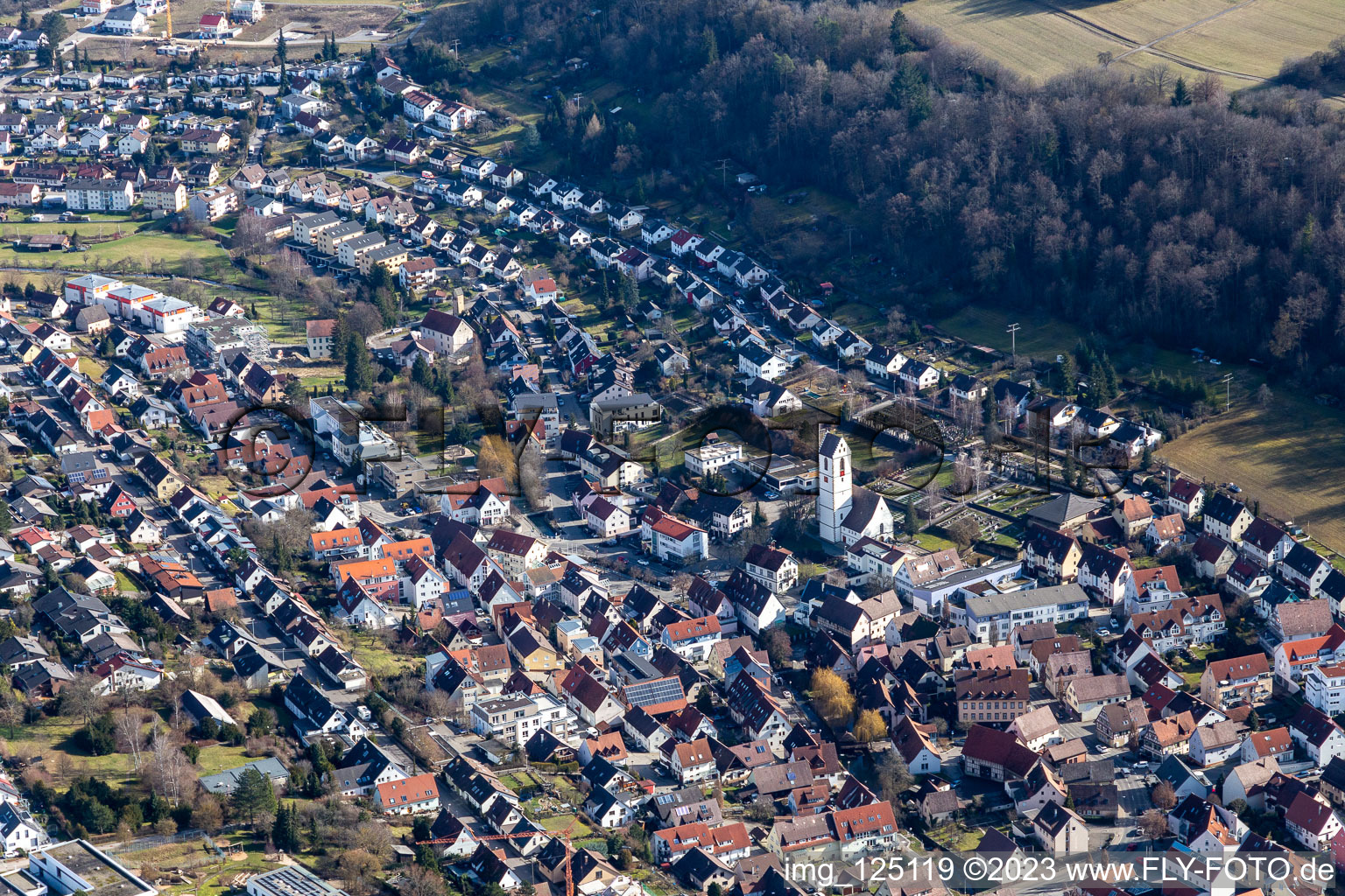 Aidlingen im Bundesland Baden-Württemberg, Deutschland aus der Drohnenperspektive