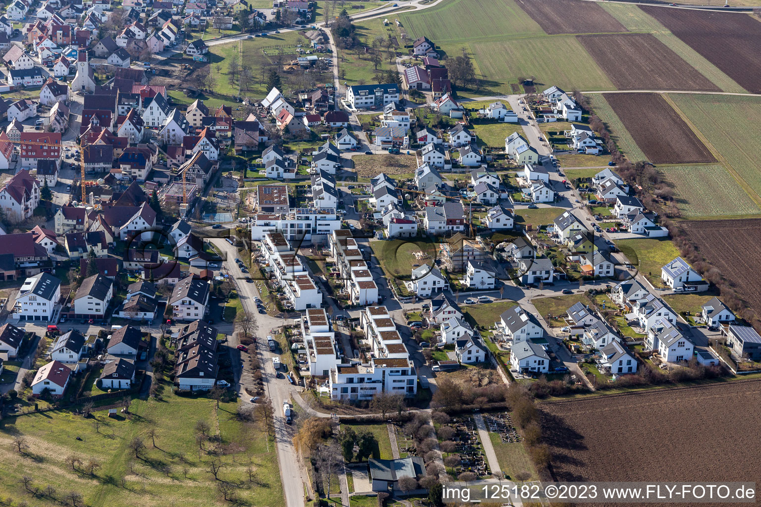 Luftbild von Neubaugebiet Auf dem Bühl im Ortsteil Affstätt in Herrenberg im Bundesland Baden-Württemberg, Deutschland