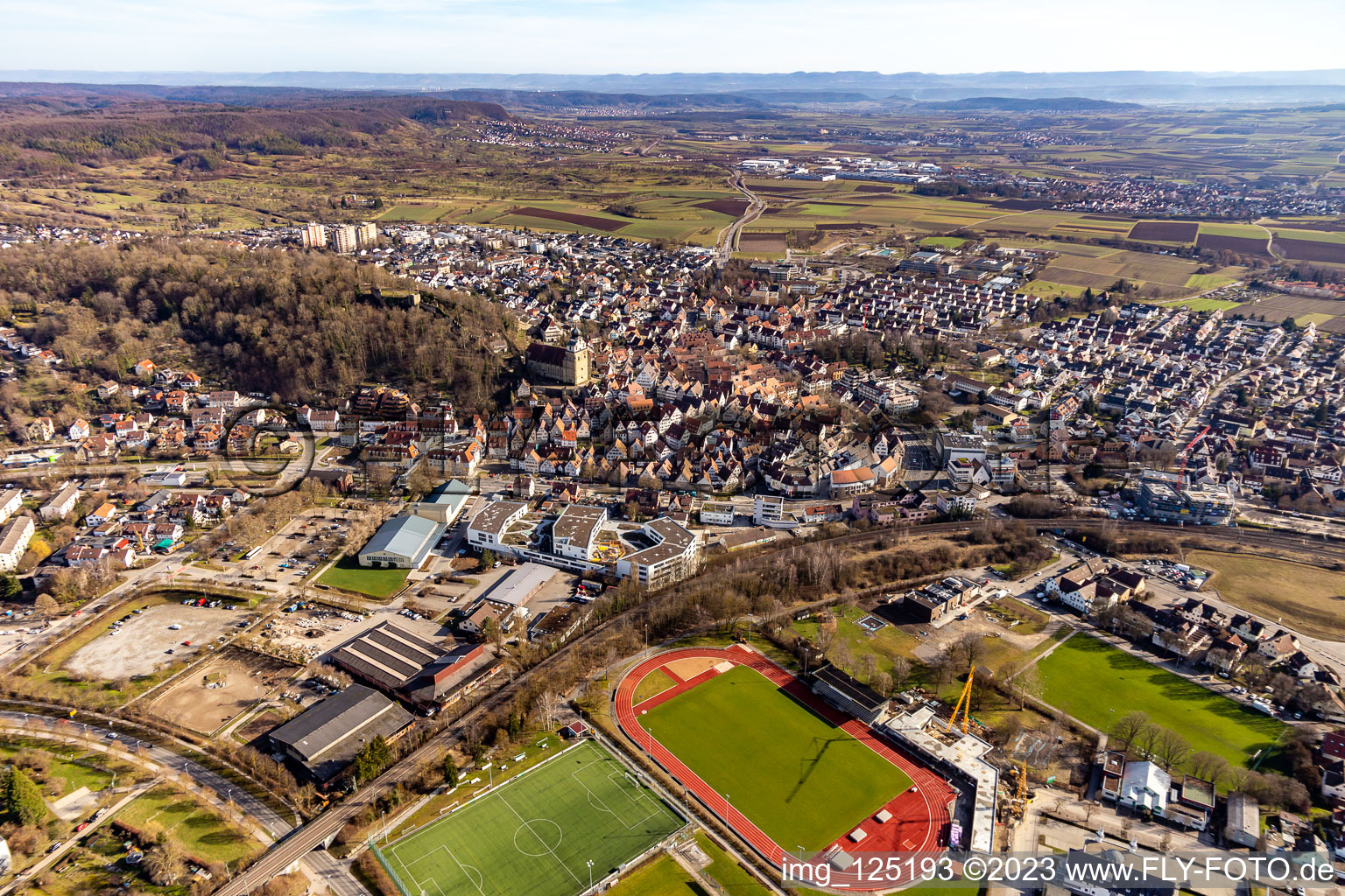 Stadtübersicht aus Norden in Herrenberg im Bundesland Baden-Württemberg, Deutschland