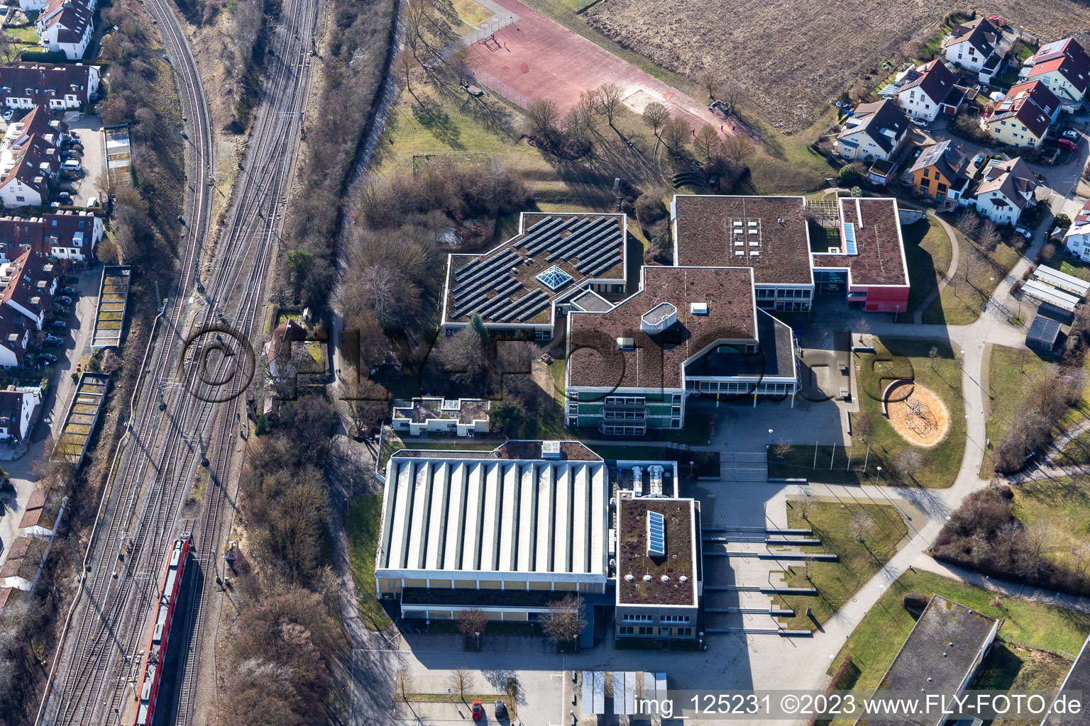 Andreae Gymnasium, Markweghalle in Herrenberg im Bundesland Baden-Württemberg, Deutschland