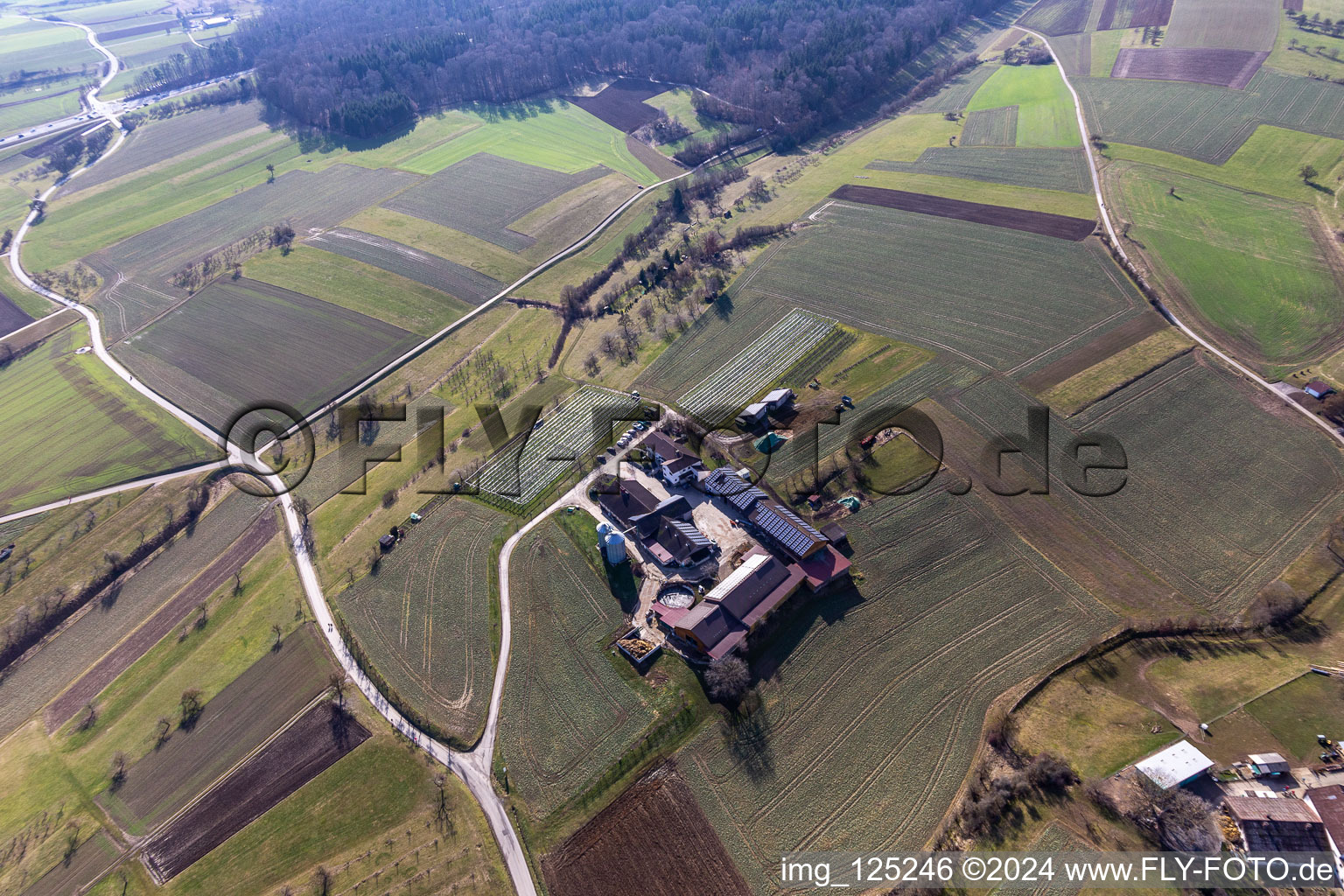 Luftbild von Hof Haarer im Ortsteil Kuppingen in Herrenberg im Bundesland Baden-Württemberg, Deutschland