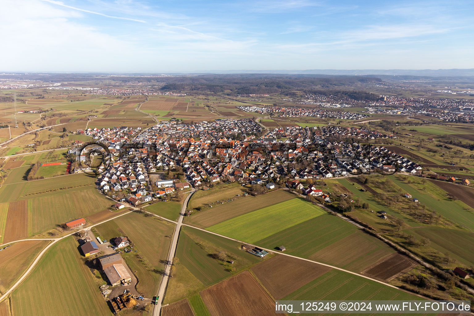 Kuppingen von Südosten in Herrenberg im Bundesland Baden-Württemberg, Deutschland