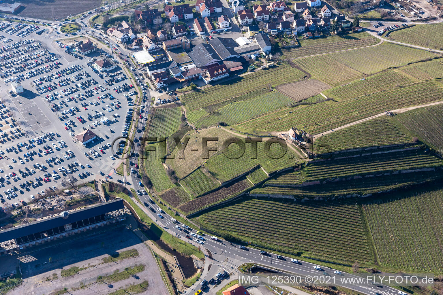 Luftaufnahme von Michaelskapelle in Bad Dürkheim im Bundesland Rheinland-Pfalz, Deutschland