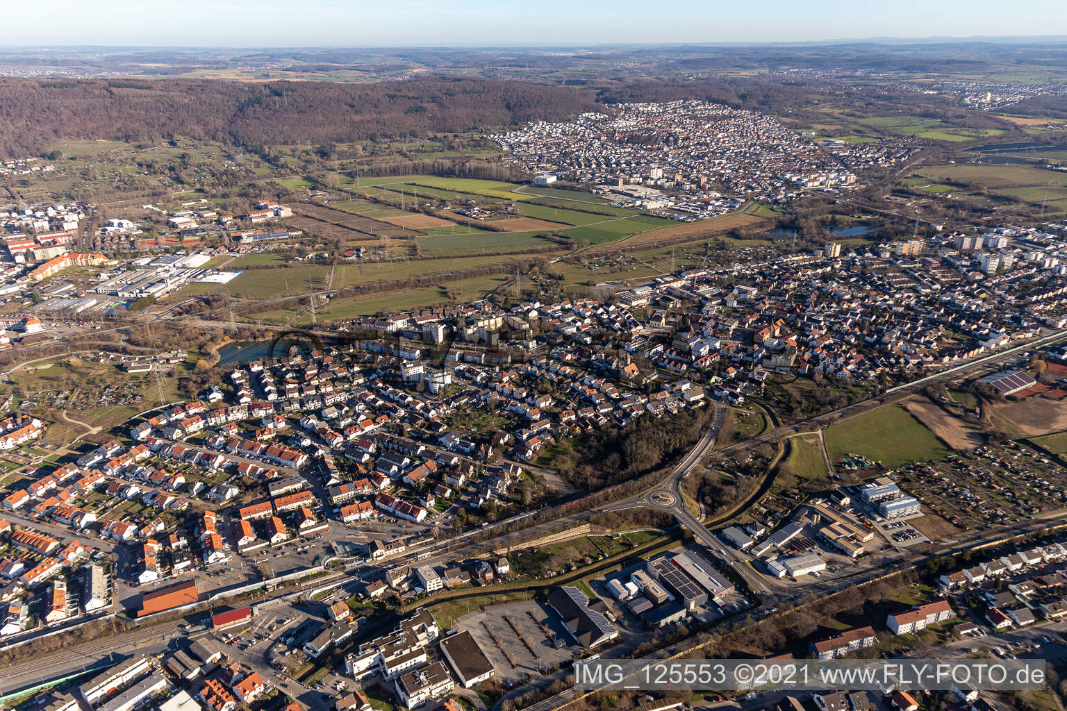 Schrägluftbild von Leimen im Bundesland Baden-Württemberg, Deutschland