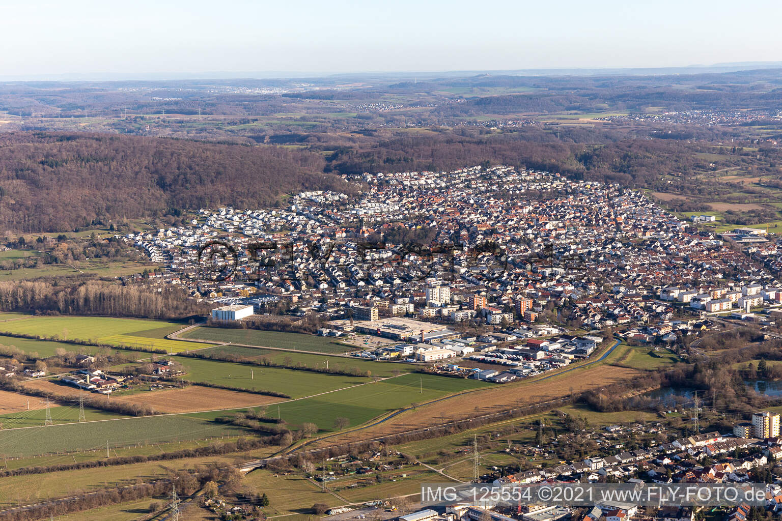 Luftbild von Nußloch im Bundesland Baden-Württemberg, Deutschland