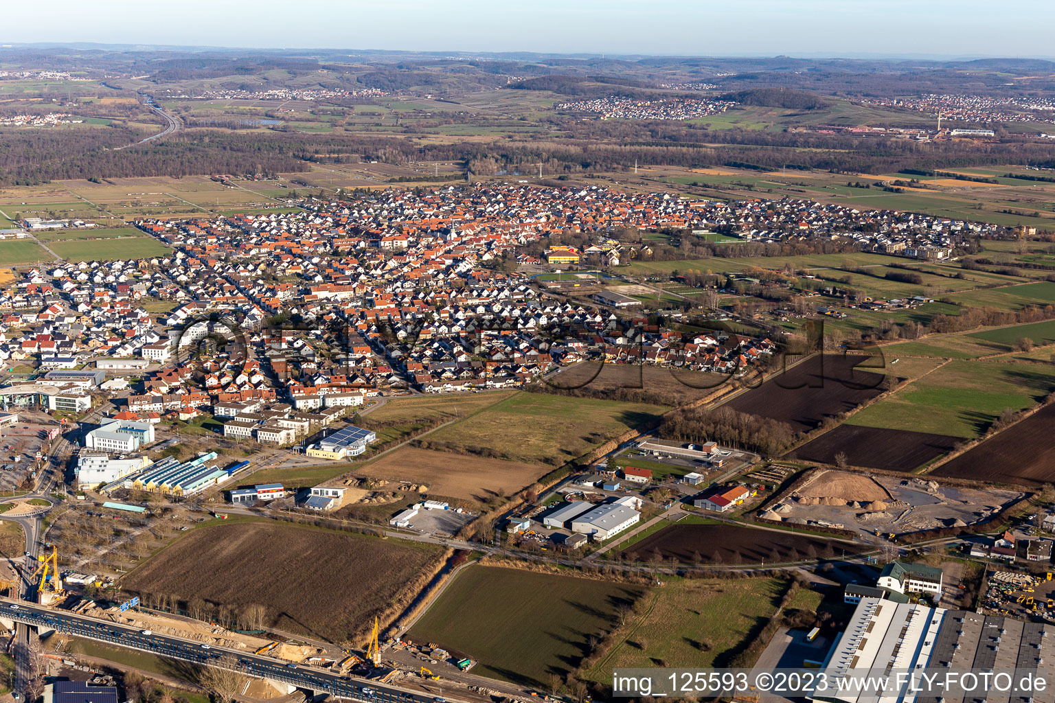Luftaufnahme von Ortsteil Rot in St. Leon-Rot im Bundesland Baden-Württemberg, Deutschland