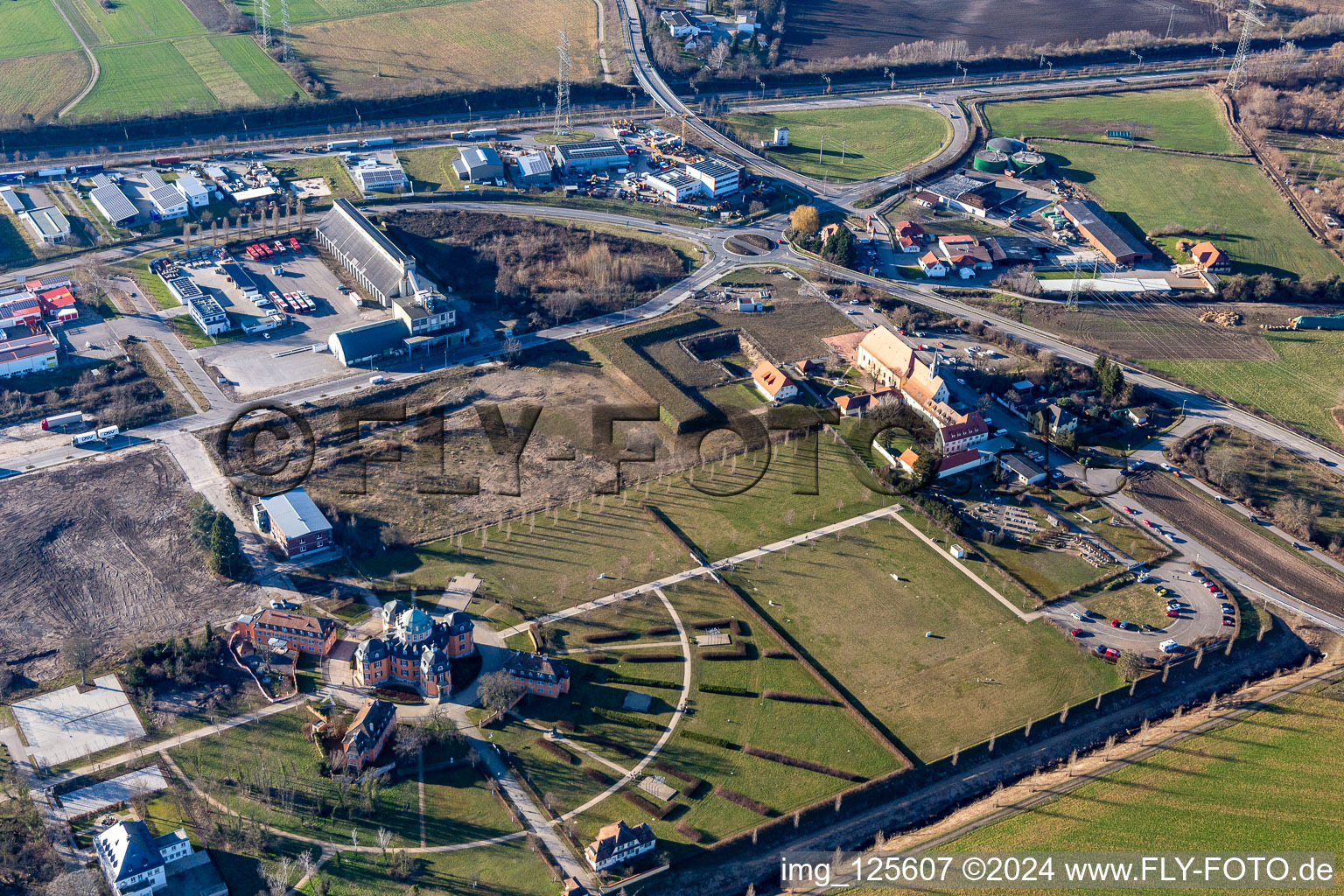 Luftaufnahme von Eremitage in Waghäusel im Bundesland Baden-Württemberg, Deutschland