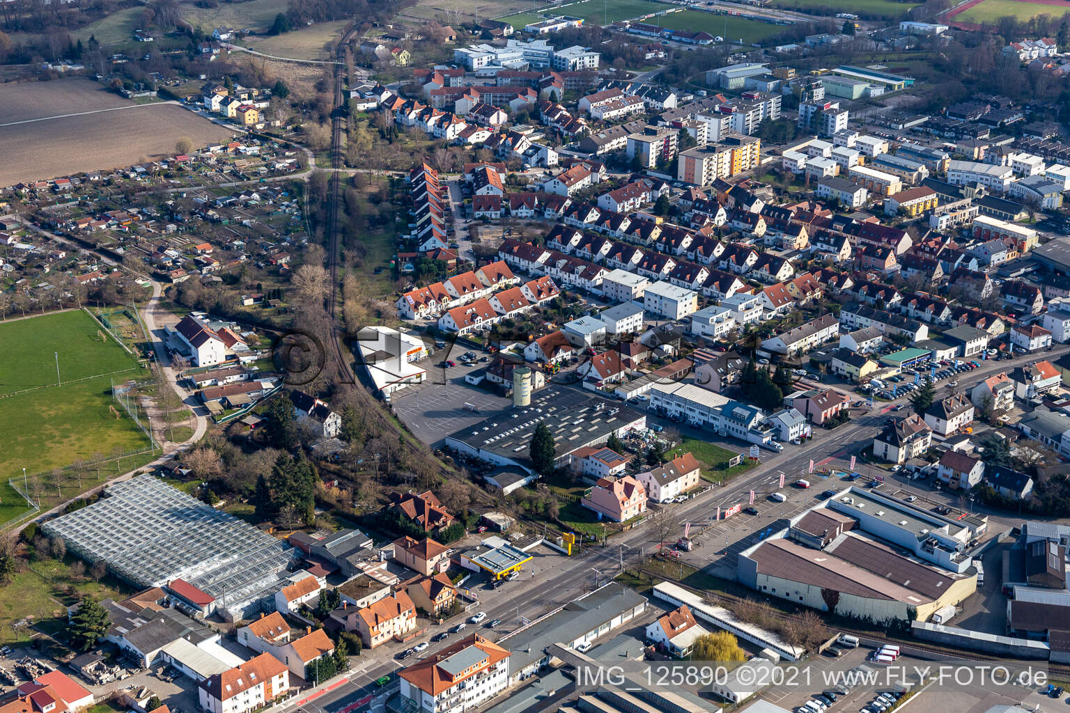 Ehemaliges Promarkt-Gelände Am Rabensteinerweg in Speyer im Bundesland Rheinland-Pfalz, Deutschland von oben gesehen
