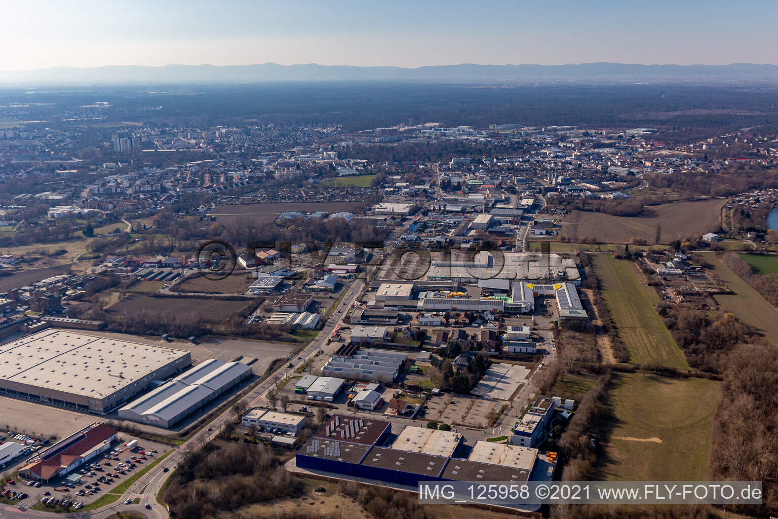 Industriegebiet Auestraße in Speyer im Bundesland Rheinland-Pfalz, Deutschland