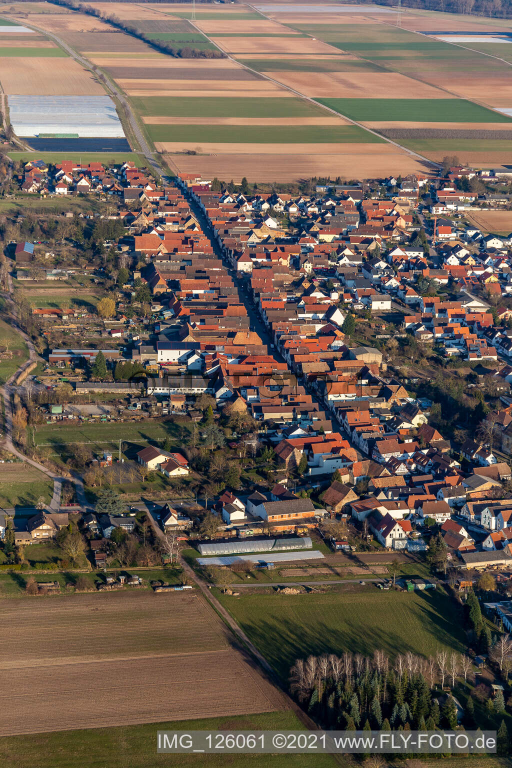 Gommersheim im Bundesland Rheinland-Pfalz, Deutschland aus der Luft betrachtet