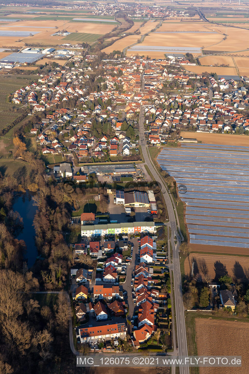 Weingarten im Bundesland Rheinland-Pfalz, Deutschland von einer Drohne aus