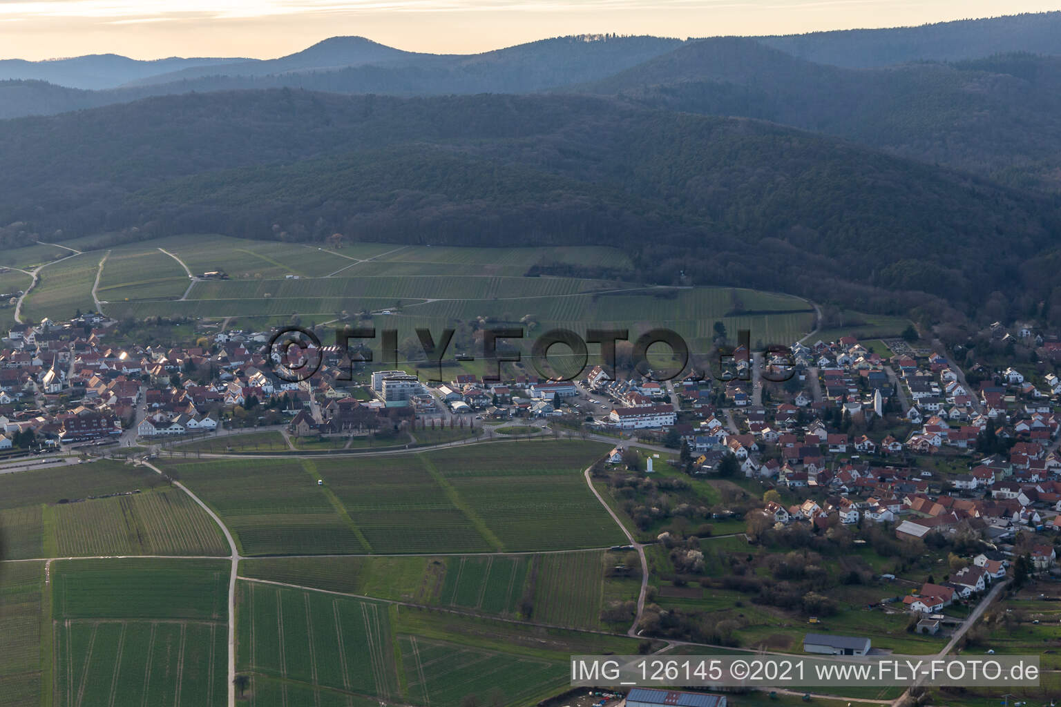 Ortsteil Schweigen in Schweigen-Rechtenbach im Bundesland Rheinland-Pfalz, Deutschland von einer Drohne aus