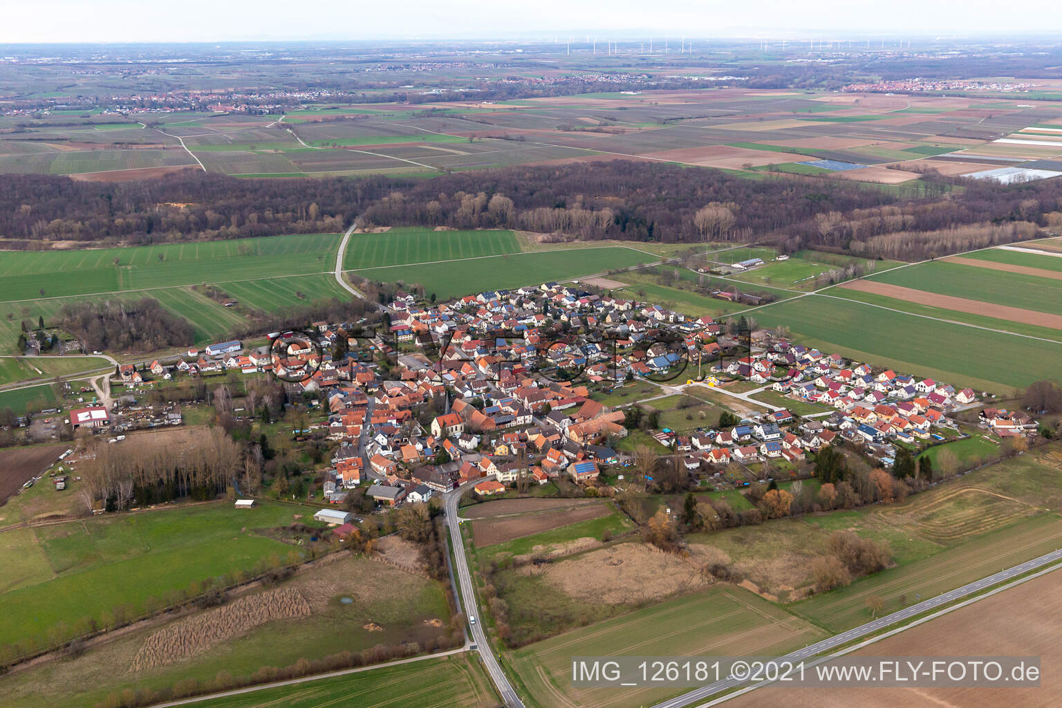 Barbelroth im Bundesland Rheinland-Pfalz, Deutschland von oben gesehen