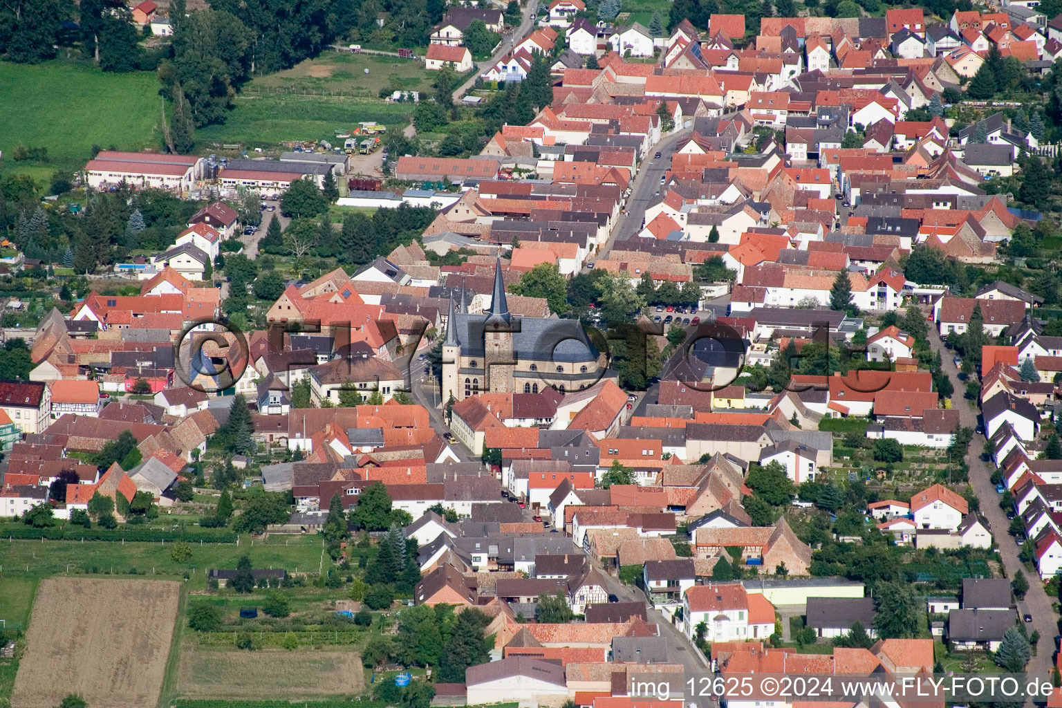 Dorf - Ansicht im Ortsteil Geinsheim in Neustadt an der Weinstraße im Bundesland Rheinland-Pfalz, Deutschland