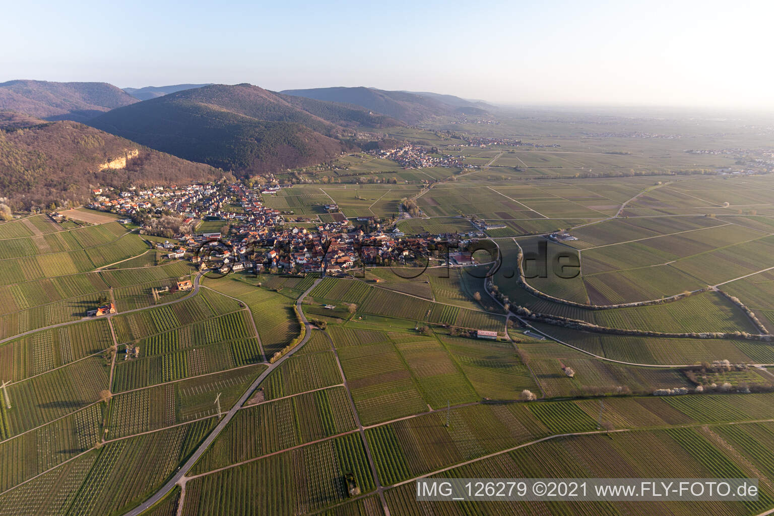 Frankweiler im Bundesland Rheinland-Pfalz, Deutschland von einer Drohne aus