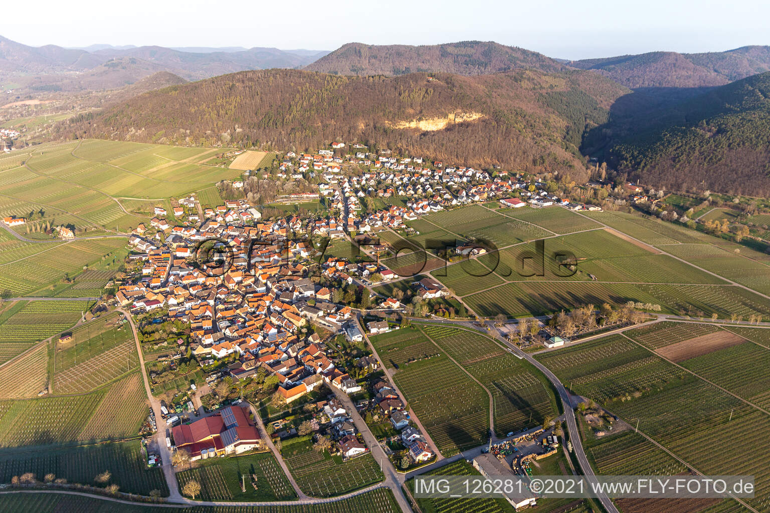 Dorf - Ansicht in Frankweiler im Bundesland Rheinland-Pfalz, Deutschland