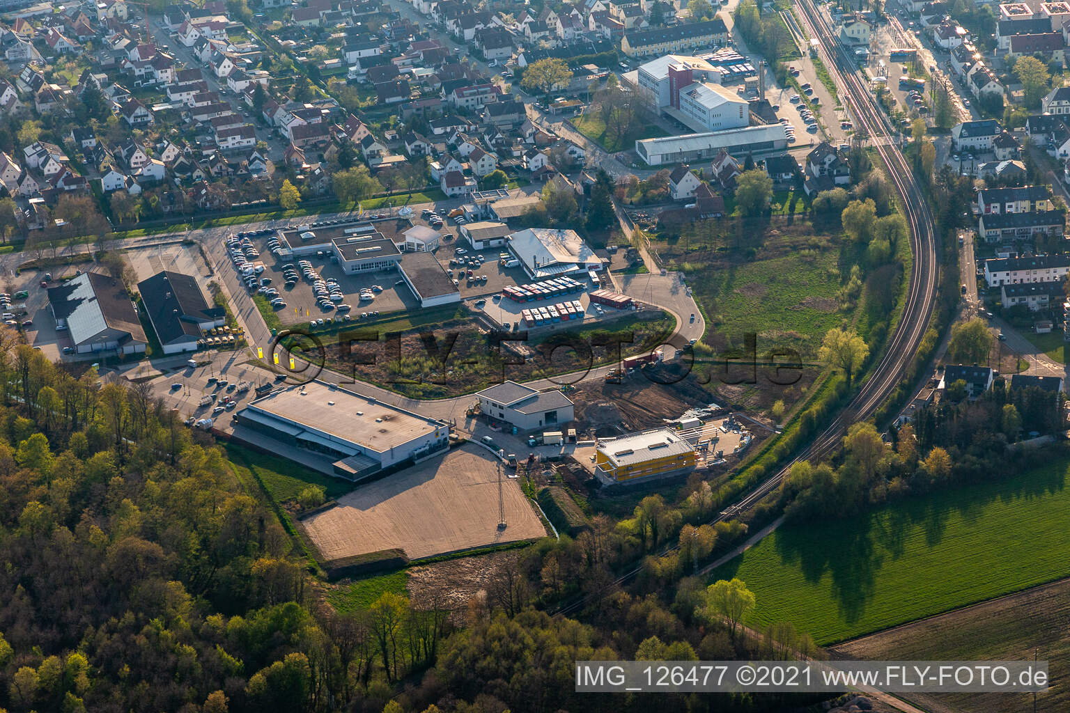 Neues Gewerbegebiet Lauterburger Straße in Kandel im Bundesland Rheinland-Pfalz, Deutschland