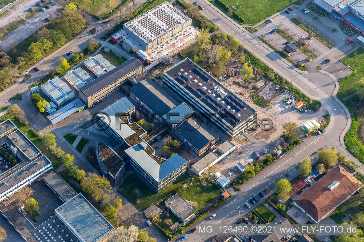 Luftbild von Neubau an der IGS Kandel im Bundesland Rheinland-Pfalz, Deutschland