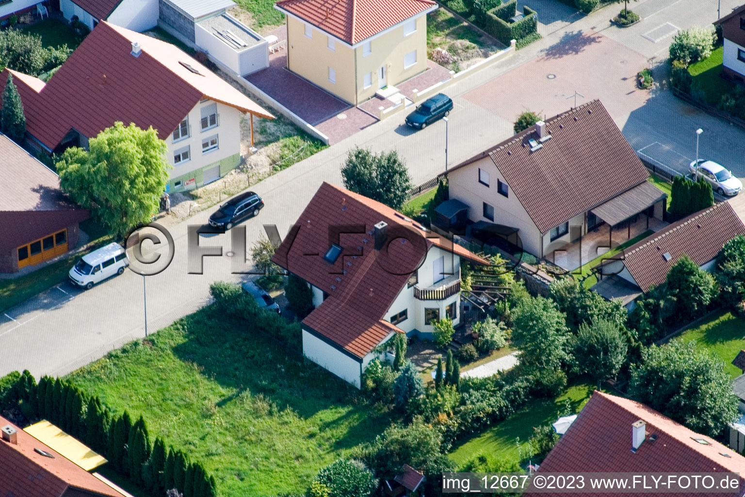 Haßloch im Bundesland Rheinland-Pfalz, Deutschland von einer Drohne aus