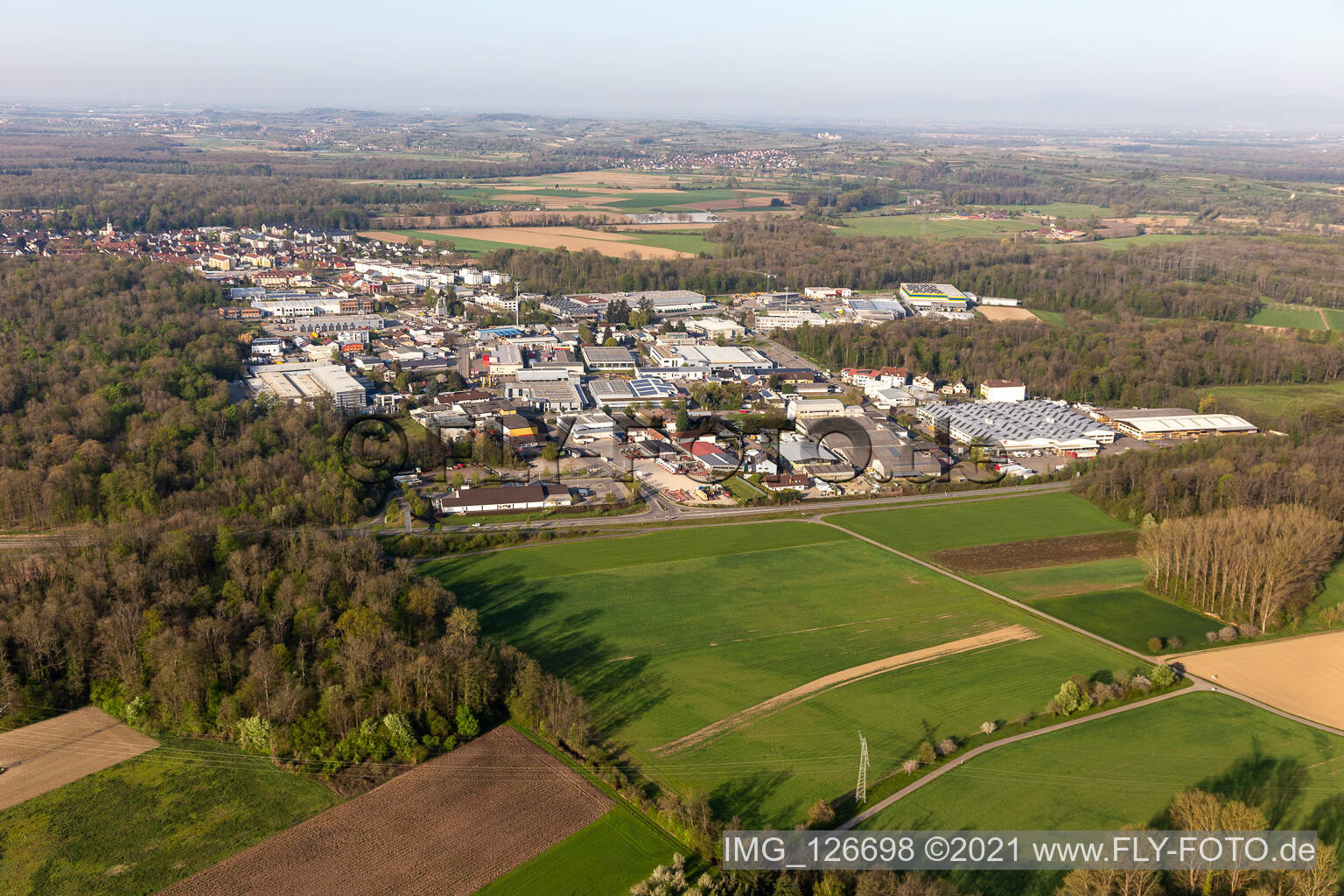 Industrie- und Gewerbegebiet in Umkirch im Bundesland Baden-Württemberg, Deutschland