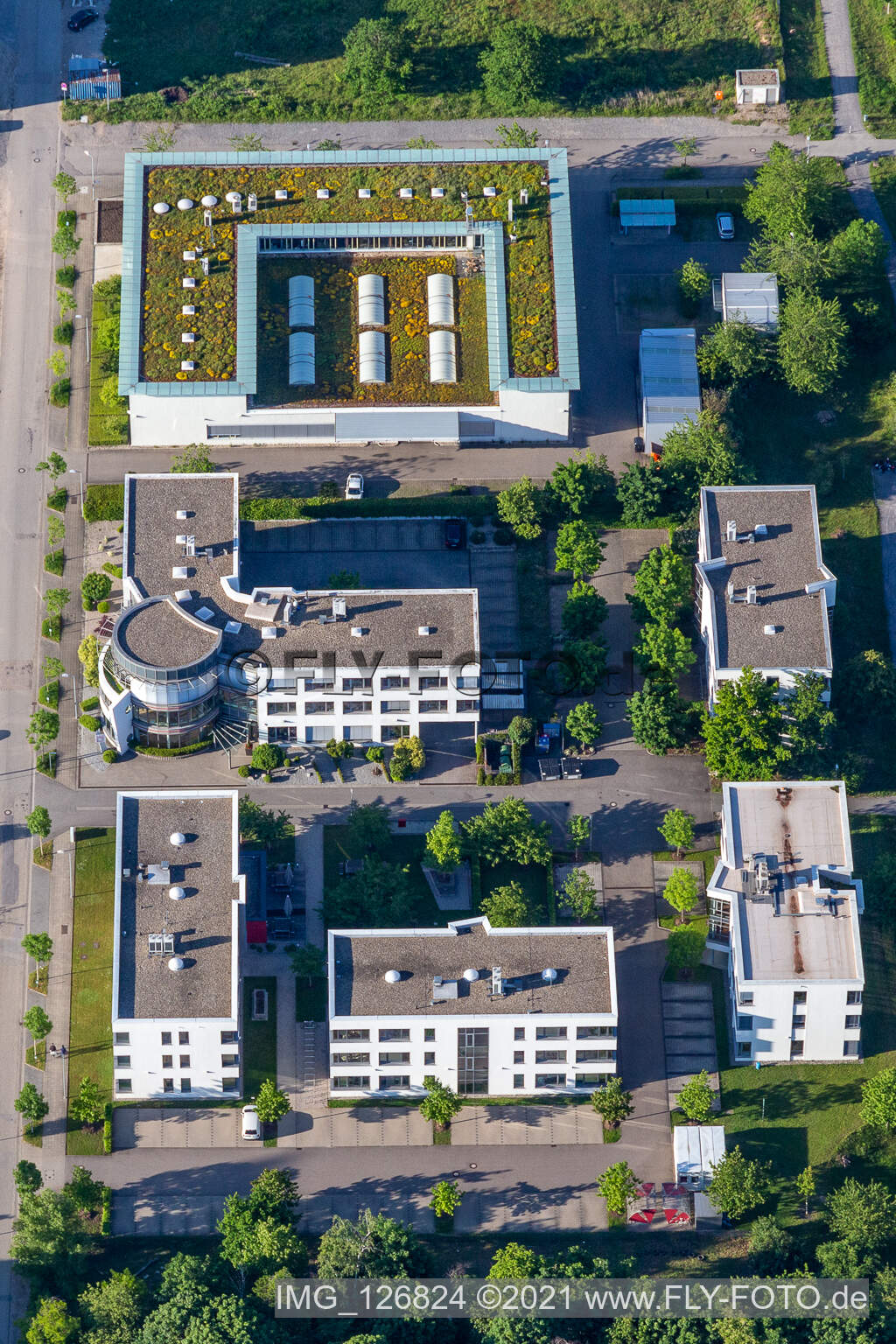 Technologiepark CAS Software am CAS Weg im Ortsteil Rintheim in Karlsruhe im Bundesland Baden-Württemberg, Deutschland