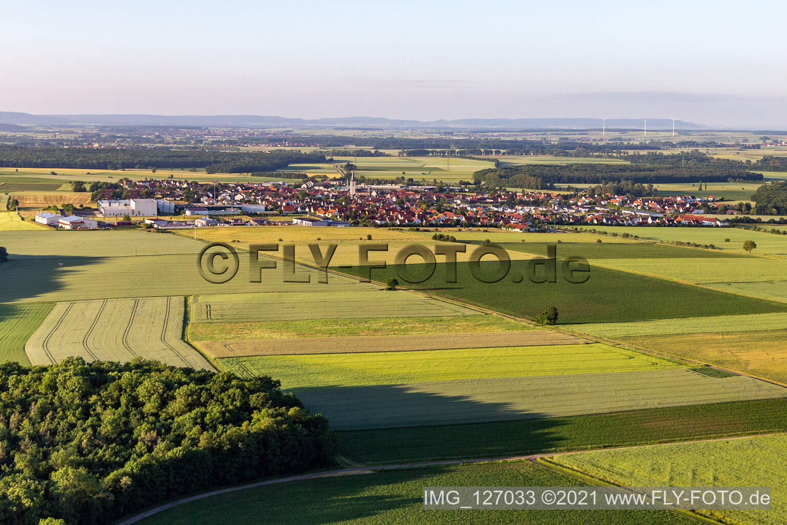 Luftbild von Grettstadt im Bundesland Bayern, Deutschland