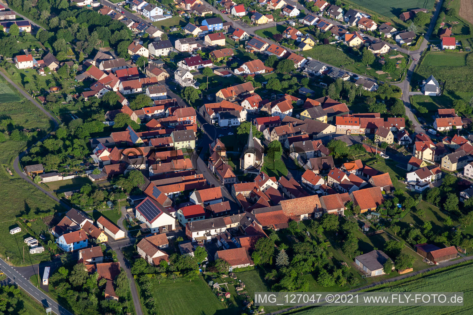 Schonungen im Bundesland Bayern, Deutschland aus der Luft betrachtet